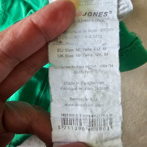 Jack Jones Men's Short Sleeved T-Shirt, Size M, Green - Picture 9 of 12